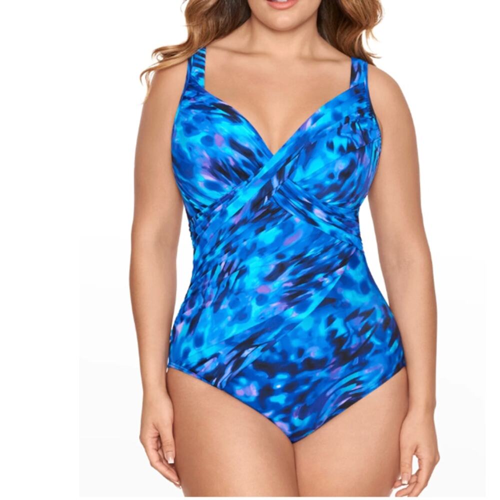 Miraclesuit Plus Size Cloud Leopard Revele One-Piece Swimsuit 18W - Picture 6 of 6